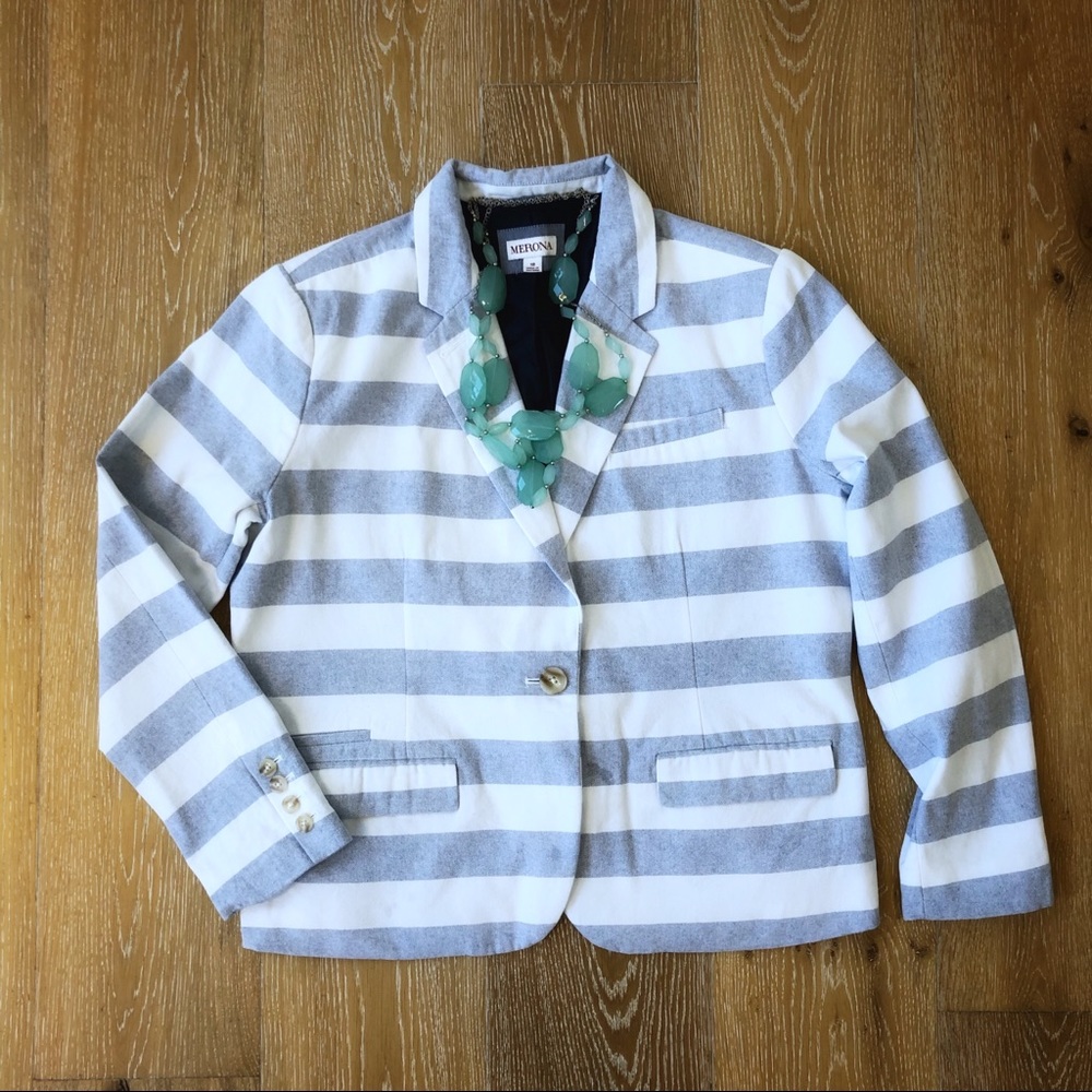 Merona 18 chambray striped blazer